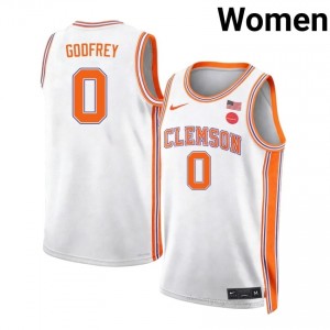 CFP Champs RJ Godfrey #0 Team University Jersey | Elite Stitched Women's Basketball White 42606810