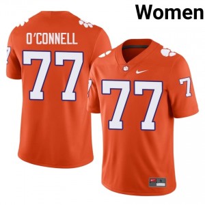Authentic Ronan O'Connell #77 Clemson Orange College Jerseys|Jersey | Premium Embroidery Women's Football Gear 62757701