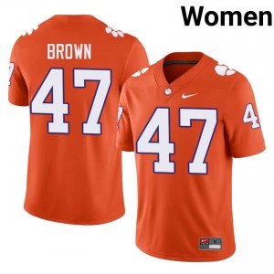 Authentic Sammy Brown #47 Clemson Tigers Orange College Jerseys|Jersey | Premium Embroidery Women's Football Gear 79074416