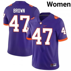 Sammy Brown #47 Clemson Football Women's Player Jerseys|Jersey | The Ultimate Tiger Purple 84534069