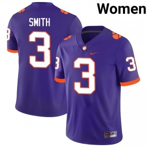Clemson Tristan Smith #3 University Jerseys|Jersey | Elite Stitched Women's Football Purple 64002386