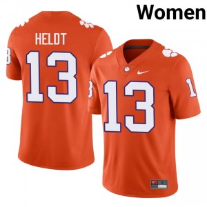 Women's Will Heldt Clemson #13 Football NCAA Jerseys|Jersey| Full Stitched Orange Edition 49346526