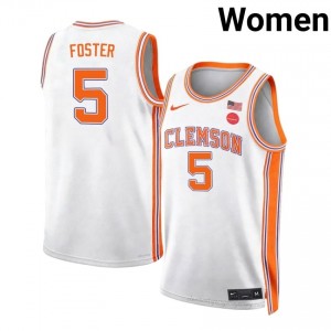 Zac Foster #5 Clemson Team Basketball Women's Player Jersey | The Ultimate Tiger White 44495641