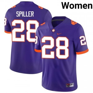 #28 C.J. Spiller Clemson Tigers Jerseys|Jersey | Women's High School Football Purple Gameday Essential 61098583