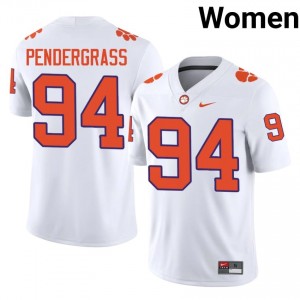 Authentic Chapman Pendergrass #94 CFP Champs White College Jerseys|Jersey | Premium Embroidery Women's Football Gear 17087569