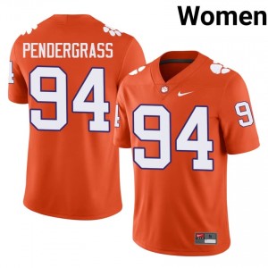 Clemson Chapman Pendergrass #94 University Jerseys|Jersey | Elite Stitched Women's Football Orange 17765486