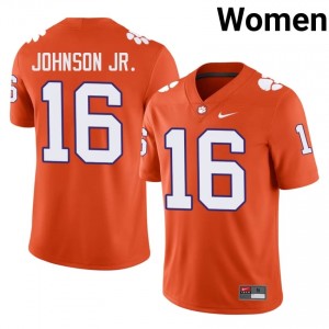 Chris Johnson Jr. #16 Clemson Football Women's Player Jerseys|Jersey | The Ultimate Tiger Orange 76787493