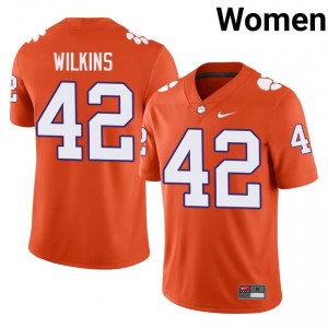 #42 Christian Wilkins Clemson Tigers Jerseys|Jersey | Women's High School Football Orange Gameday Essential 74900780