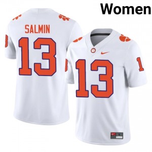 CFP Champs Connor Salmin #13 University Jerseys|Jersey | Elite Stitched Women's Football White 38214308