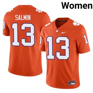 #13 Connor Salmin Clemson Jerseys|Jersey | Women's High School Football Orange Gameday Essential 15499622
