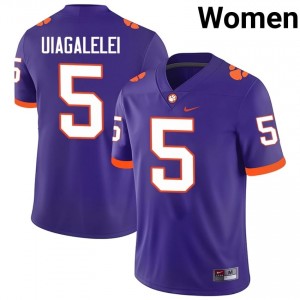 Clemson Tigers DJ Uiagalelei #5 University Jerseys|Jersey | Elite Stitched Women's Football Purple 46869532