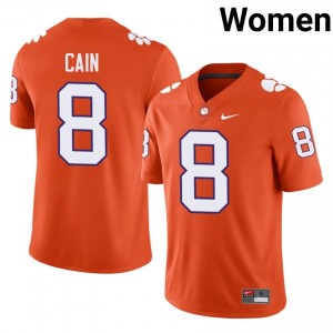 Women's Deon Cain Clemson Tigers #8 Football NCAA Jerseys|Jersey| Full Stitched Orange Edition 69207527