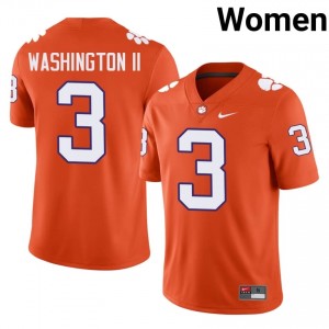 #3 Elliot Washington II Clemson Tigers Jerseys|Jersey | Women's High School Football Orange Gameday Essential 84041300