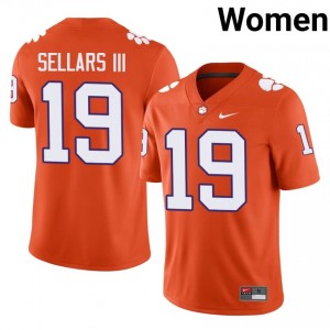 Women's Gordon Sellars III Clemson Tigers #19 Football NCAA Jerseys|Jersey| Full Stitched Orange Edition 93416328