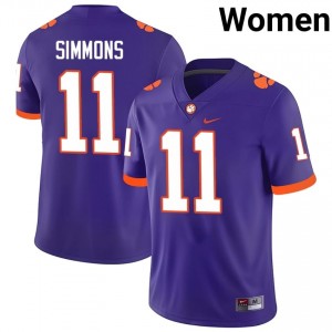 Women's Isaiah Simmons Clemson #11 Football NCAA Jerseys|Jersey| Full Stitched Purple Edition 22747716
