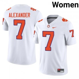 Jeremiah Alexander #7 Clemson Football Women's Player Jerseys|Jersey | The Ultimate Tiger White 99957158