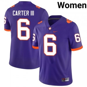 Clemson Tigers Jerome Carter III #6 University Jerseys|Jersey | Elite Stitched Women's Football Purple 30471016