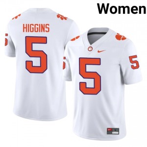 Clemson Tigers Tee Higgins #5 University Jerseys|Jersey | Elite Stitched Women's Football White 89523981