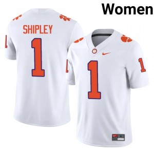#1 Will Shipley Clemson Jerseys|Jersey | Women's High School Football White Gameday Essential 86005482