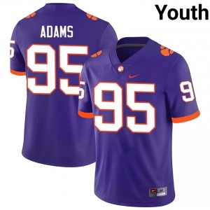 #95 Amare Adams Clemson Tigers Jerseys|Jersey | Youth High School Football Purple Gameday Essential 82325357