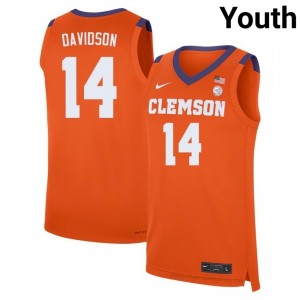 Authentic Blake Davidson #14 Clemson Tigers Orange College Jersey | Premium Embroidery Youth Hoops Gear 63109997