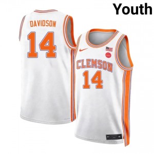 Blake Davidson #14 Clemson Team Basketball Youth Player Jersey | The Ultimate Tiger White 20584980