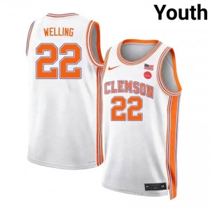 CFP Champs Carter Welling #22 Team University Jersey | Elite Stitched Youth Basketball White 82981705