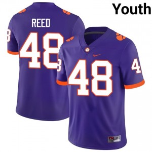 Clemson Charlie Reed #48 University Jerseys|Jersey | Elite Stitched Youth Football Purple 49375256