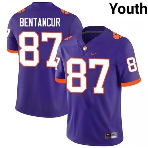 Clemson Tigers Christian Bentancur #87 University Jerseys|Jersey | Elite Stitched Youth Football Purple 35309322