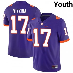 #17 Christopher Vizzina Clemson Jerseys|Jersey | Youth High School Football Purple Gameday Essential 60126220