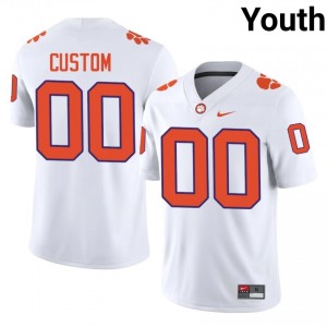 Youth Custom Clemson Tigers #00 Football NCAA Jerseys|Jersey| Full Stitched White Edition 81239290