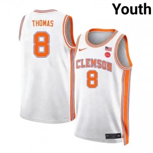 CFP Champs Dallas Thomas #8 Team University Jersey | Elite Stitched Youth Basketball White 89133371