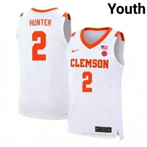 Authentic Dillon Hunter #2 Clemson White College Jersey | Premium Embroidery Youth Hoops Gear 15170943