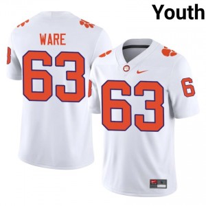 Clemson Tigers Easton Ware #63 University Jerseys|Jersey | Elite Stitched Youth Football White 95928980