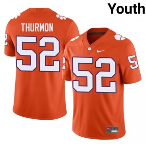 Authentic Elyjah Thurmon #52 Clemson Orange College Jerseys|Jersey | Premium Embroidery Youth Football Gear 37248857