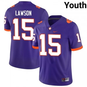 Clemson Tigers Jahiem Lawson #15 University Jerseys|Jersey | Elite Stitched Youth Football Purple 93105465