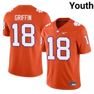 Authentic Kylon Griffin #18 Clemson Tigers Orange College Jerseys|Jersey | Premium Embroidery Youth Football Gear 11614037