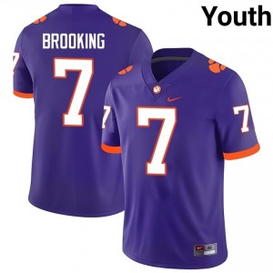 Authentic Logan Brooking #7 CFP Champs Purple College Jerseys|Jersey | Premium Embroidery Youth Football Gear 38147557