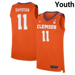 Youth Nick Davidson Clemson Tigers #11 Basketball NCAA Jersey| Full Stitched Orange Edition 76628477