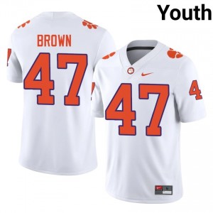 Clemson Tigers Sammy Brown #47 University Jerseys|Jersey | Elite Stitched Youth Football White 57173602