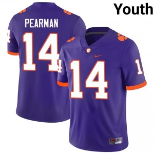 Authentic Trent Pearman #14 Clemson Tigers Purple College Jerseys|Jersey | Premium Embroidery Youth Football Gear 28017266