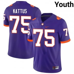 Tucker Kattus #75 Clemson Football Youth Player Jerseys|Jersey | The Ultimate Tiger Purple 48716792