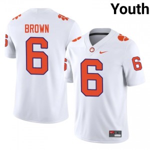 Authentic Tyler Brown #6 Clemson Tigers White College Jerseys|Jersey | Premium Embroidery Youth Football Gear 63201569