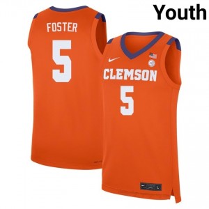 #5 Zac Foster Clemson Tigers Jersey | Youth High School Basketball Orange Gameday Essential 46959996
