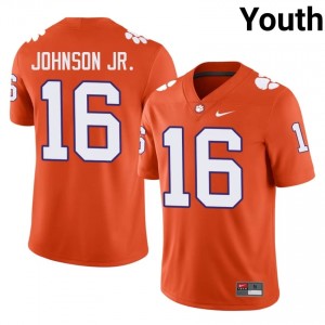 Authentic Chris Johnson Jr. #16 Clemson Orange College Jerseys|Jersey | Premium Embroidery Youth Football Gear 13649137
