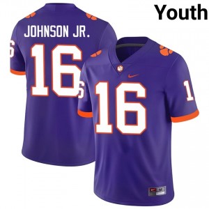 Chris Johnson Jr. #16 Clemson Football Youth Player Jerseys|Jersey | The Ultimate Tiger Purple 13371966