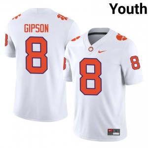 #8 Corian Gipson Clemson Tigers Jerseys|Jersey | Youth High School Football White Gameday Essential 66468633