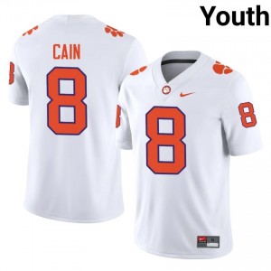 Authentic Deon Cain #8 Clemson Tigers White College Jerseys|Jersey | Premium Embroidery Youth Football Gear 59285504