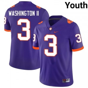 #3 Elliot Washington II Clemson Jerseys|Jersey | Youth High School Football Purple Gameday Essential 33586233