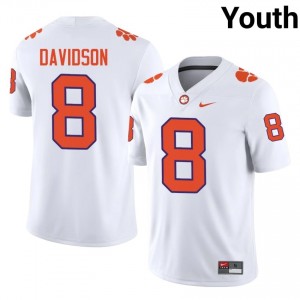 Clemson Tigers Gideon Davidson #8 University Jerseys|Jersey | Elite Stitched Youth Football White 81464080